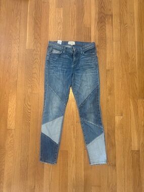 Current/Elliott Skinny Ankle Jeans in Medium Blue Wash